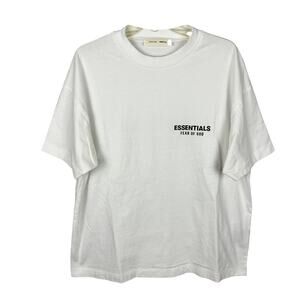 Essentials Fear Of God Authentic White Crew Neck Short Sleeve Cotton Tshirt M
